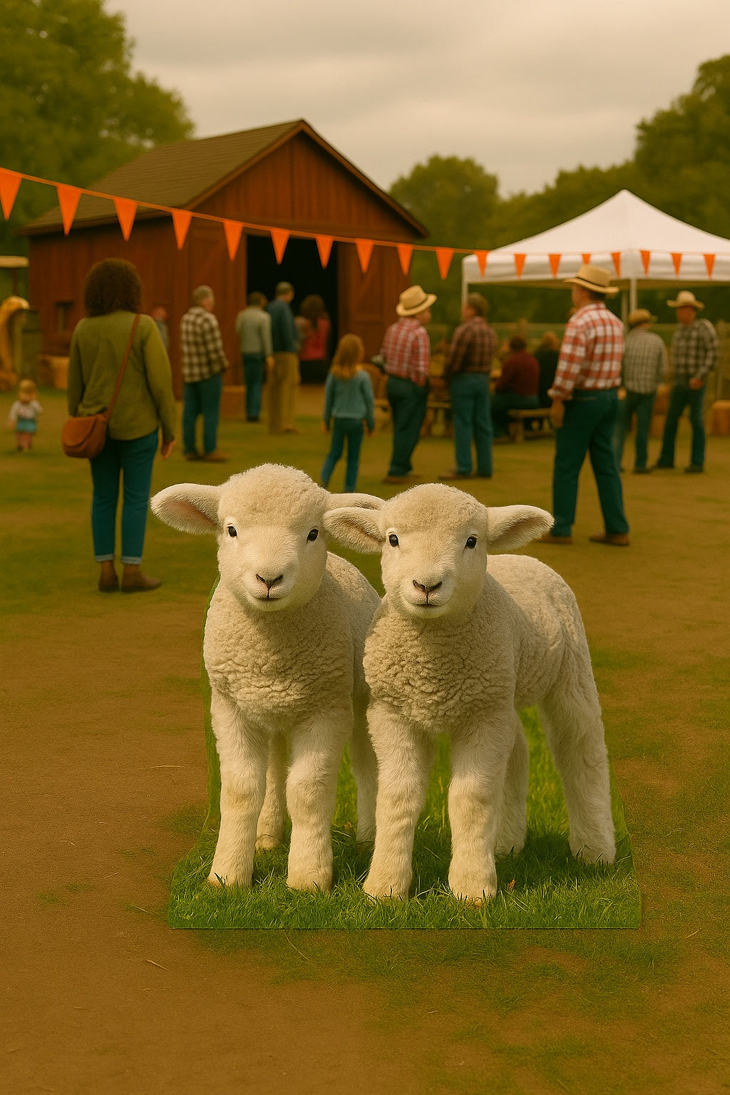 Baby Lambs Cardboard Cutout Standup