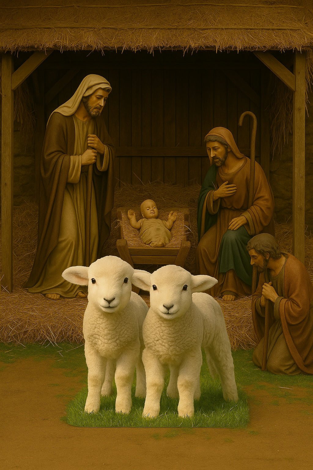 Baby Lambs Cardboard Cutout Standup