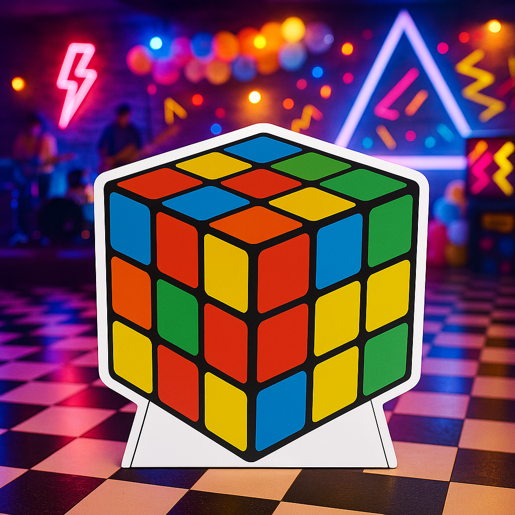1980s Rubix Cube Cardboard Cutout Prop