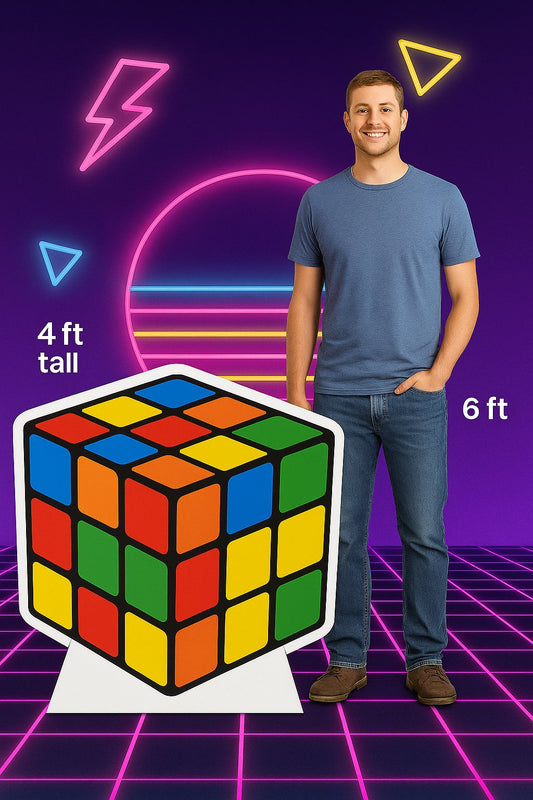 1980s Rubix Cube Cardboard Cutout Prop